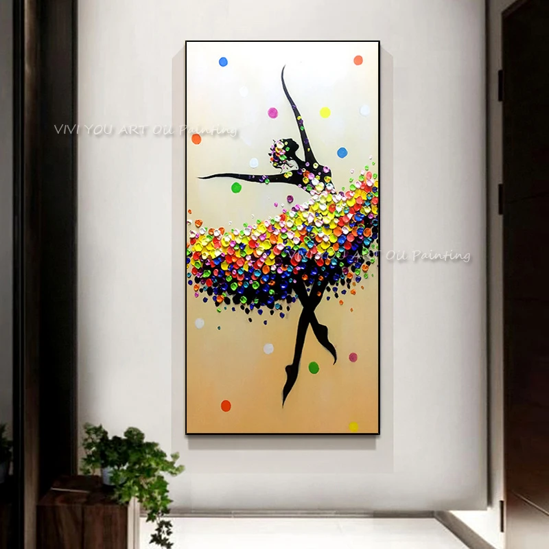 

100% Handmade Texture Knife Ballet Dancer Abstract Modern Wall Art Oil Painting Canvas Home Wall Decor For Room Decoration