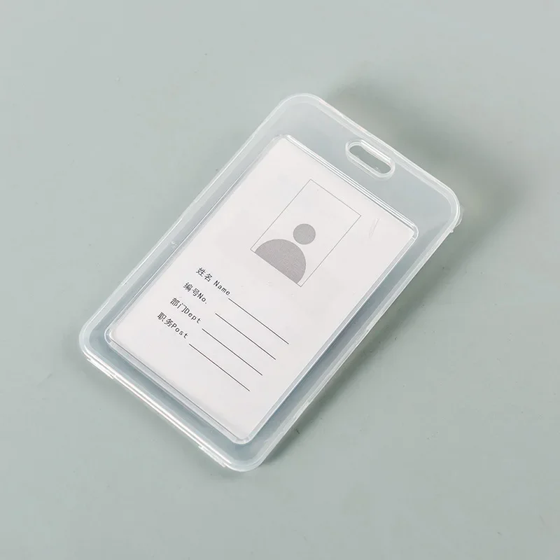 Horizontal e Vertical Badge Holder, Work Card Cover, Sleeve Holder, Plástico Transparente, Permissão de Trabalho, ID Tag, 1Pc