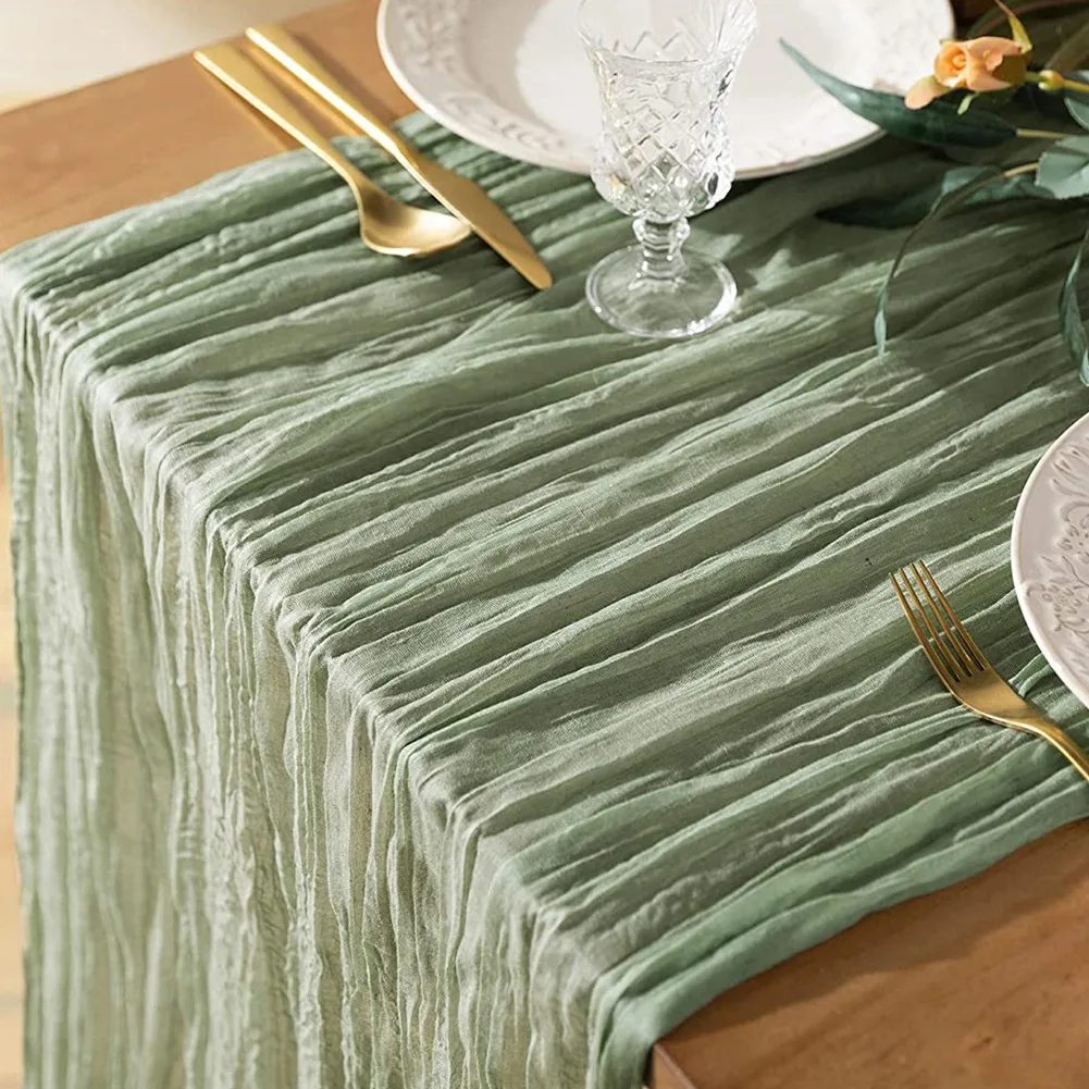 Gauze Table Runner Dinning Table Decoration  Rustic Country Boho Beach Wedding Party Table Decor Christmas Table Runners 90*300C