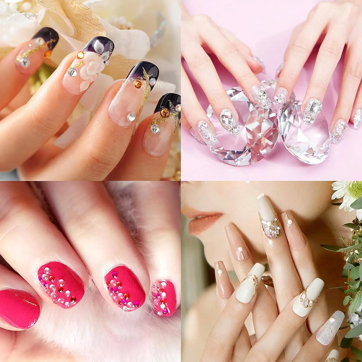 ラインストーンピッカーツール ドットペン 6つのワックスチップ付き デュアルエンドマニキュアネイルアート DIYデコレーション ラインストーンと宝石用