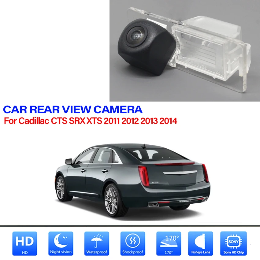 

Для Cadillac CTS SRX XTS 2011 2012 2013 2014, объектив «рыбий глаз», звездный свет, Full HD, автомобильная камера заднего вида ночного видения