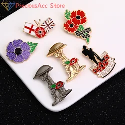 Red Poppy Pins Women Men New Flowers Brooch Pins Remembrance Day Veterans Day Memorial Day Boutonniere Pin Accessories