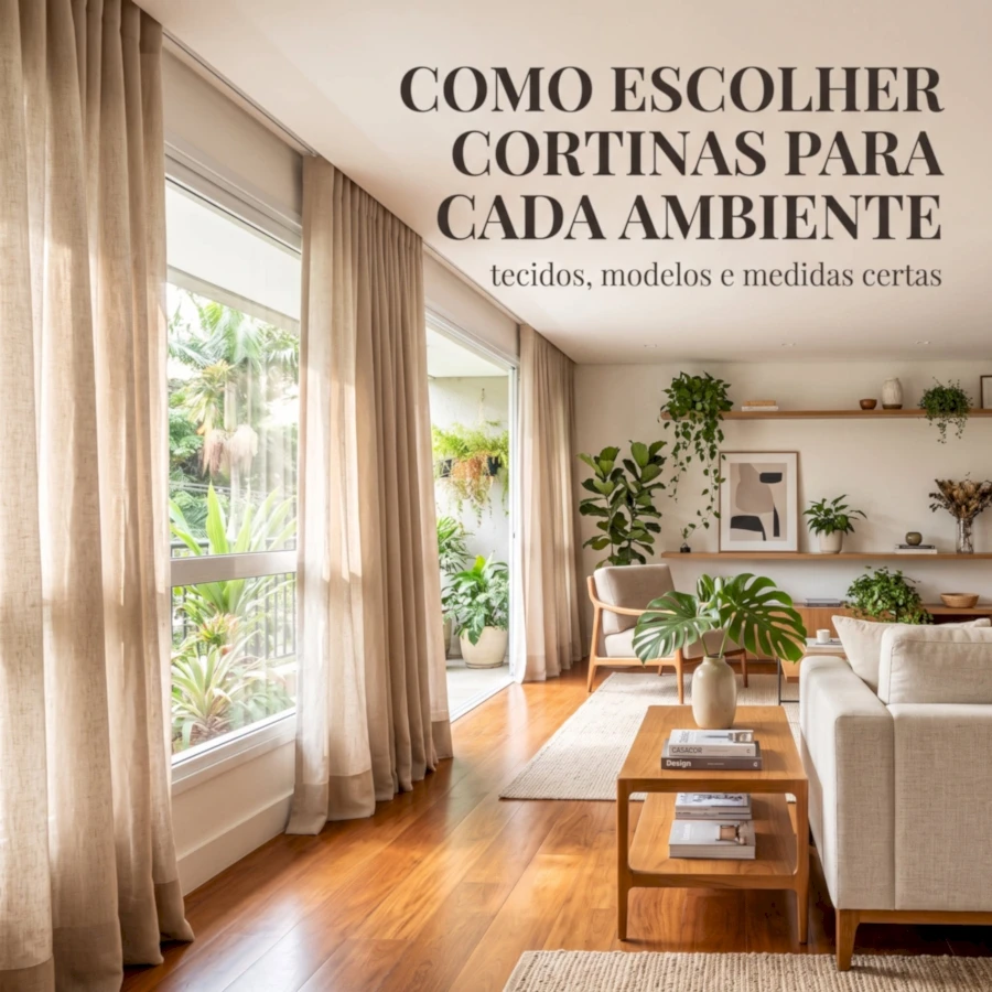 Como escolher cortinas para cada ambiente: tecidos, modelos e medidas certas