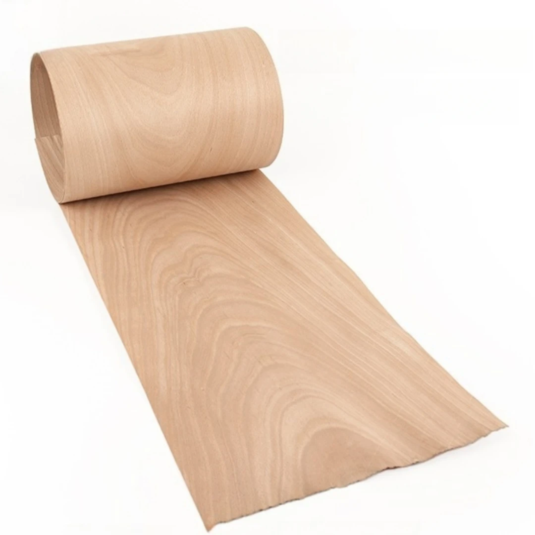 0.5mm Thick Natural Red Beech Crown Cut Wood Veneer for Furniture Renovation DIY Crafts Car Interiors Decorative Surface Sheets
