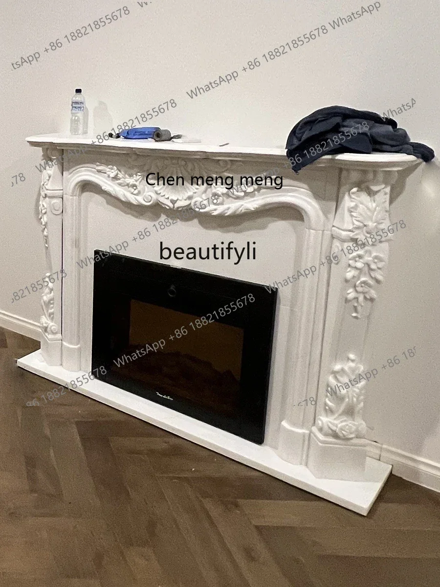 

ss7304 Marble Fireplace Stone Carving French Relief European Indoor American Curio Cabinet Decoration Stone Fireplace