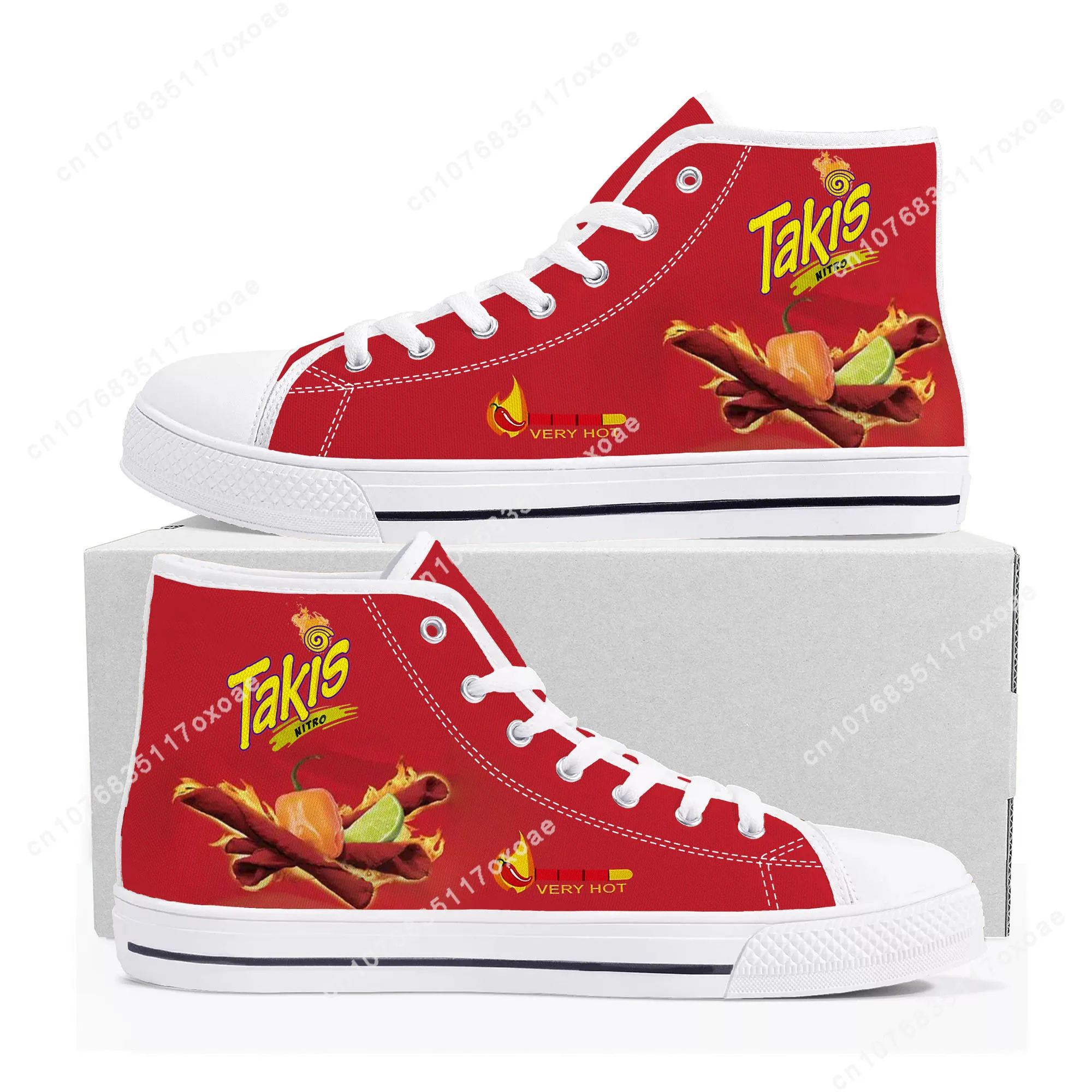 Zapatillas de lona de alta calidad para hombre y mujer, zapatos informales de alta calidad, con diseño divertido de Chips, Takis, Snack y comida, para parejas