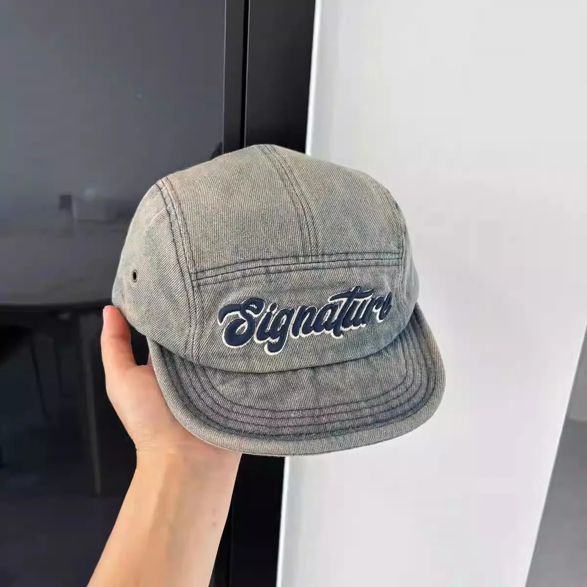 1PC Vintage Style Street Soft Brim Cap, Breathable Sun Protection Outdoor Baseball Cap