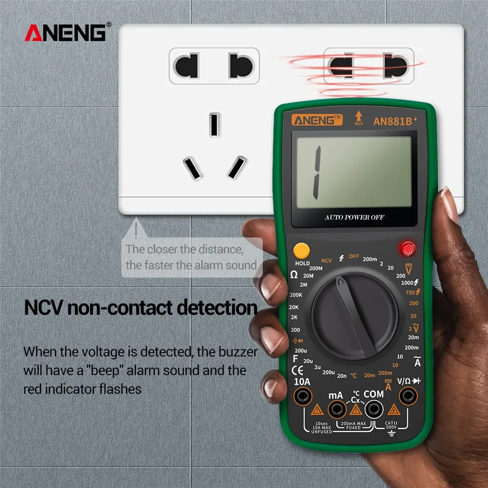 AN881B+ Digital Multimeter Tester True RmsTransistor Testers Manual High Precision Digitals Multimeter Tester AC DC Multi Meter