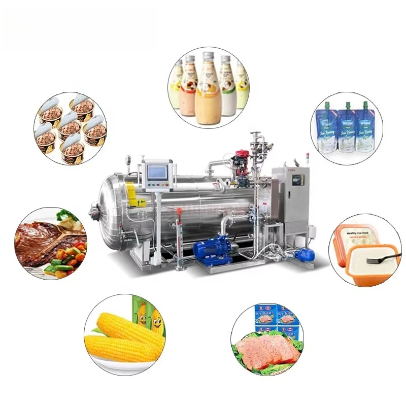 New stainless steel steam sterilizer, PLC control, suitable for canned food autoclave