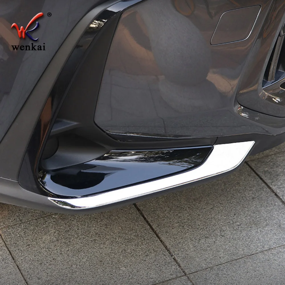 

For Lexus NX 2022 2023 Chrome Front Bumper Fog Light Lamp Stripe Protector Cover Trim Accessories 2PCS
