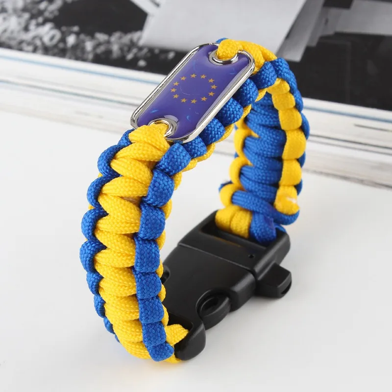 سوار باراكورد مصنوع يدويًا مع باراكورد سبعة النواة، ويمكن تخصيصها مع الشعار وطباعة ملونة AB وملصقات لاصقة