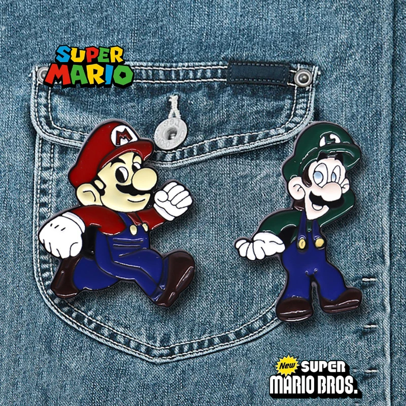 

Super Mario Cartoon Louie Alloy Brooch Badge Classical Game Character Luigi Alloy Enamel Pin Jeans Collar Backpack Decoration