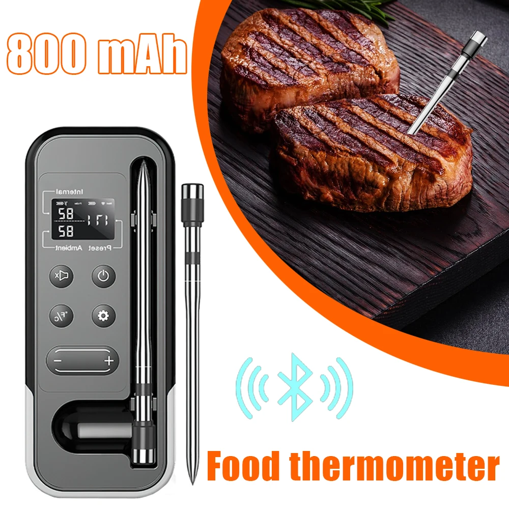 

Bluetooth Meat Thermometer Wireless Smart Meat Thermometer Suitable For Grills Ovens Smokers Air Fryers And Kitchen Appliances