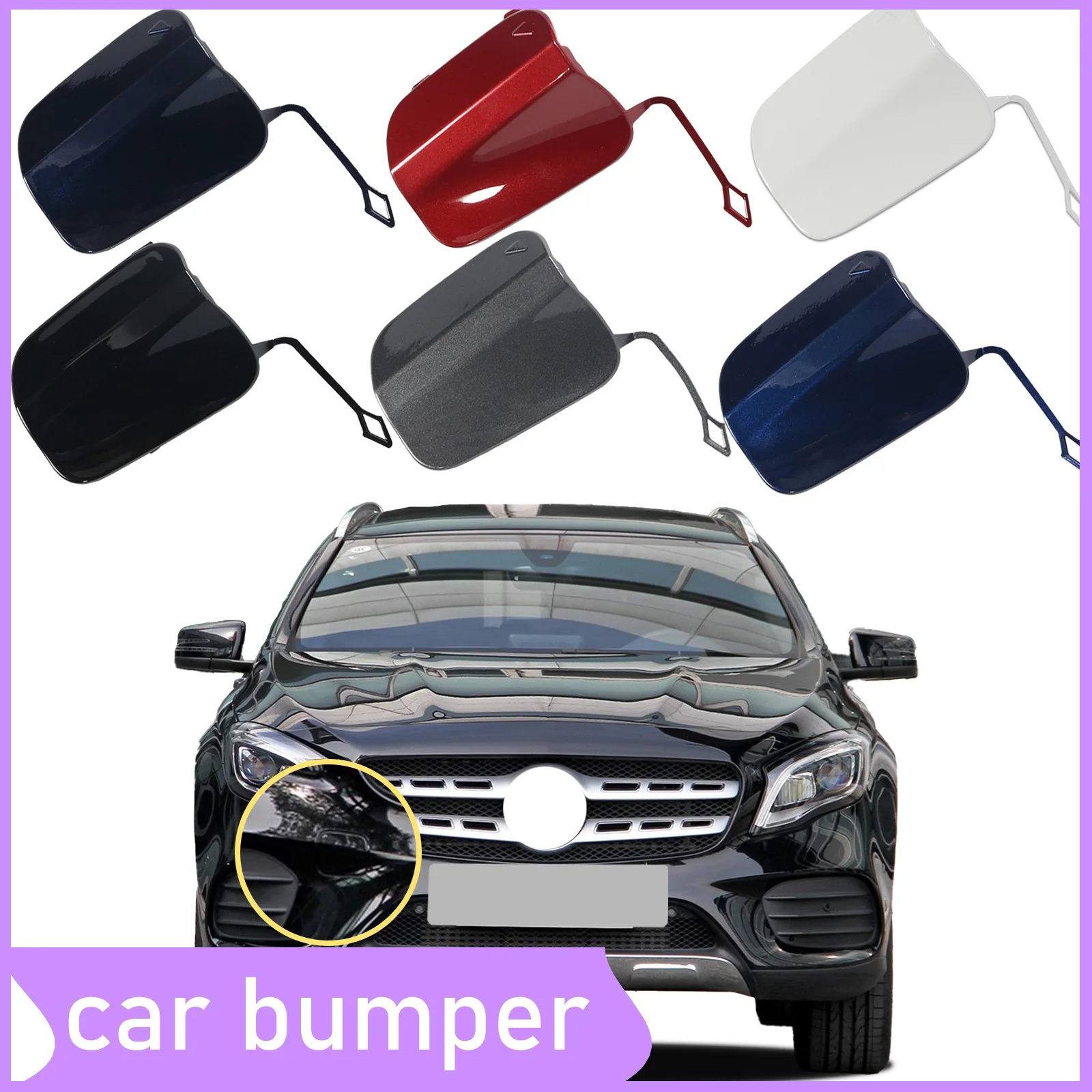 

Front Bumper Tow Hook Cap Towing Eye Cover For Mercedes Benz GLA W156 X156 Facelift 2017-2020 with AMG Line Package edition