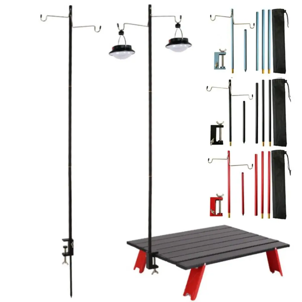 New Aluminum Alloy Camping Lantern Stand Portable Lightweight Light Stand Detachable Collapsible Lantern Hangers Picnic