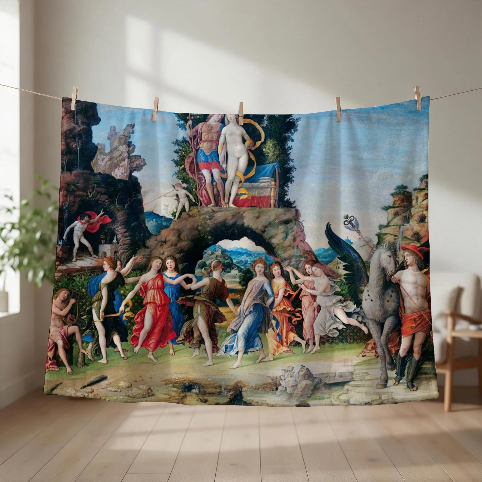 La Parnasse - Andrea Mantegna Throw Blanket Decorative Throw Thermal Decoratives Summer Blankets