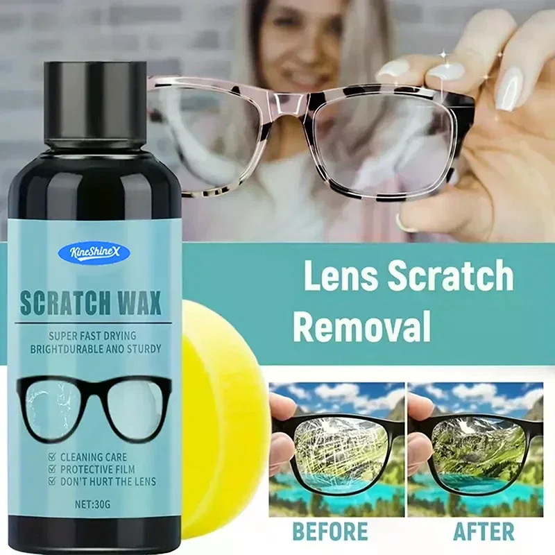 Eyeglass Scratch Repair Cream With Sponge Lens And Frame Scratch Polish Lens Scratch Polishing Buffing For All Eyeglasses