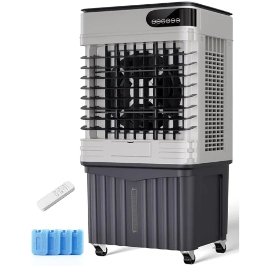

42-дюймовый испарительный охладитель воздуха с большим резервуаром для воды на 13,5 галлонов, 3600 CFM, 120° осцилляция, 3 режима, 3 скорости, пульт дистанционного управления, таймер на 12 часов