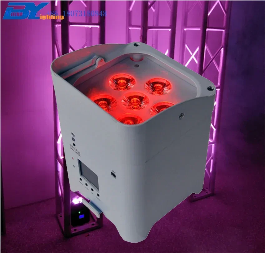 

Battery Led Light 6x18w Rgbwa Uv 6in1 Wifi Wireless DMX Battery Operated Led Uplight