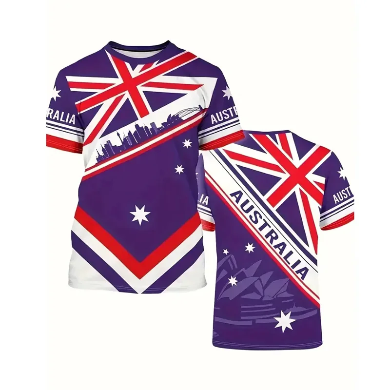 

Australia Flag 3d Printed T Shirt For Men Sydney Opera Graphics T-shirt Oversized Tops Short Sleeves Tees Sports Loose T Shirts