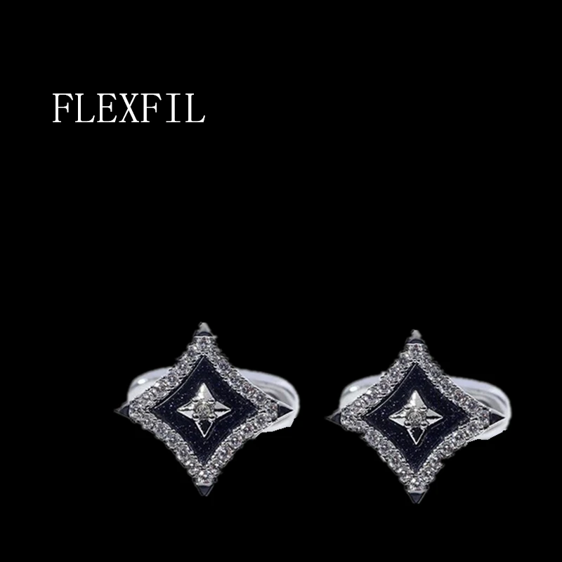 FLEXFIL Luxury shirt cufflinks for men's Brand cuff buttons cuff links gemelos fashion crystal wedding abotoaduras Jewelry