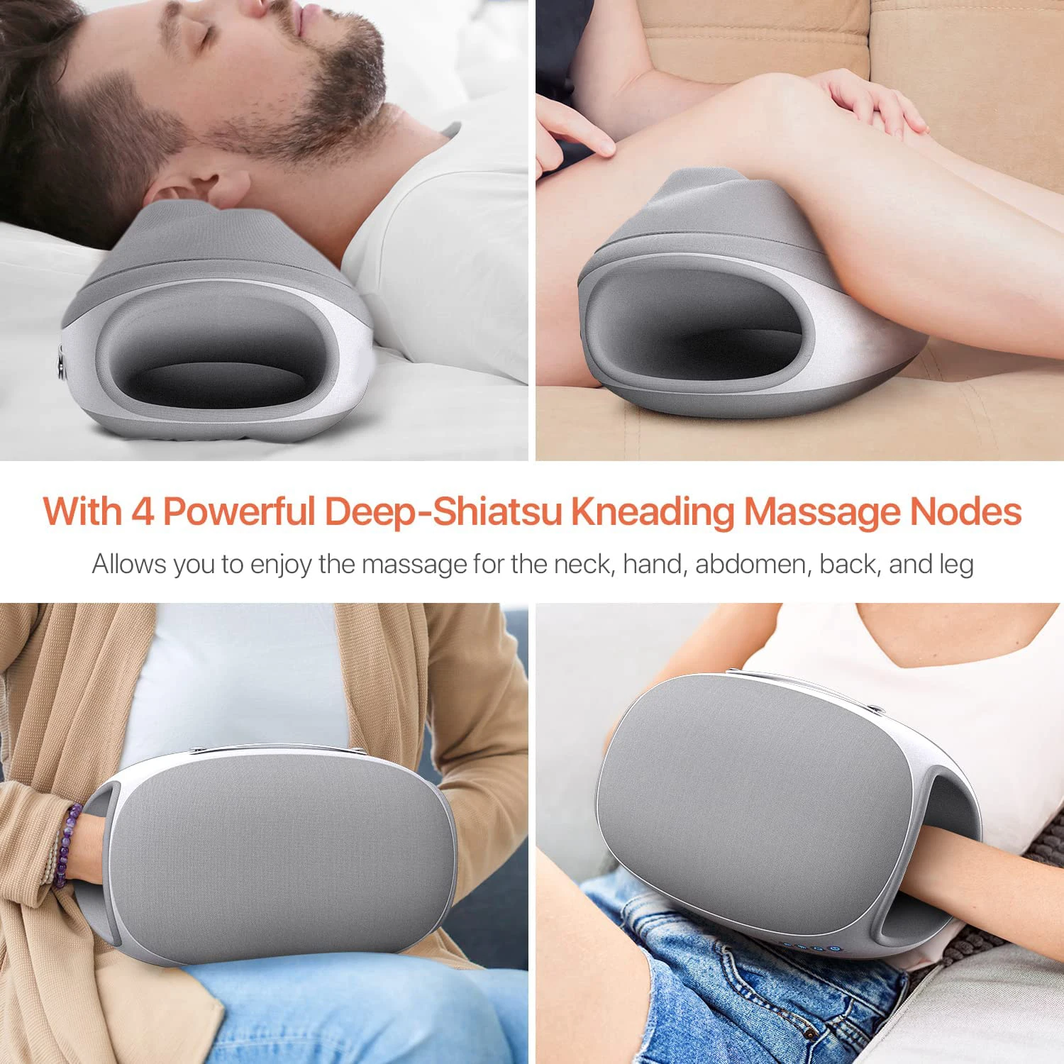 2022 New Healthpal Multifunction Ems Shiatsu Air Compression Abdominal Pain Relief Used Double Hand Neck Guard Massager Products