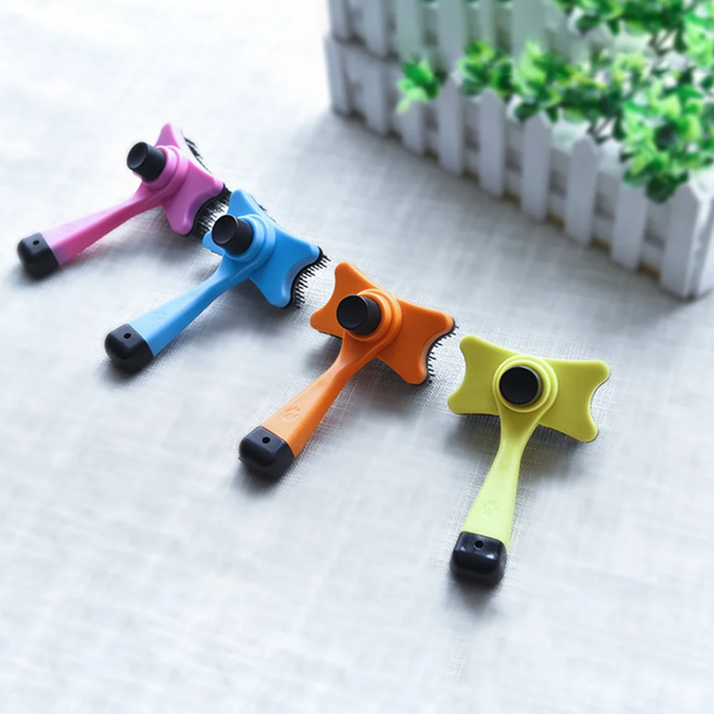 

2Pcs Dog Cat Grooming Comb Detangle Hair Knot Remover Comfortable Grip Cleaning Tool Massager Supplies Pink Orange