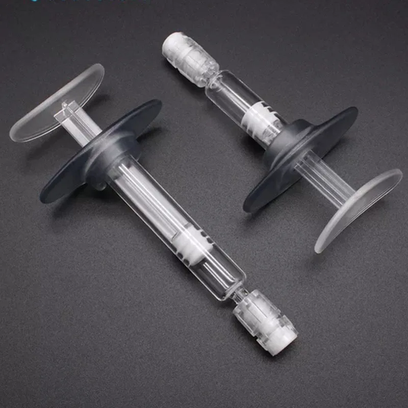 50pcs 1ml 2ml 3ml Empty Grey Cosmetic Syringe Airless Bottle Aircraft Wing Injection Cosmetic Essential Oil Water Storage Needle