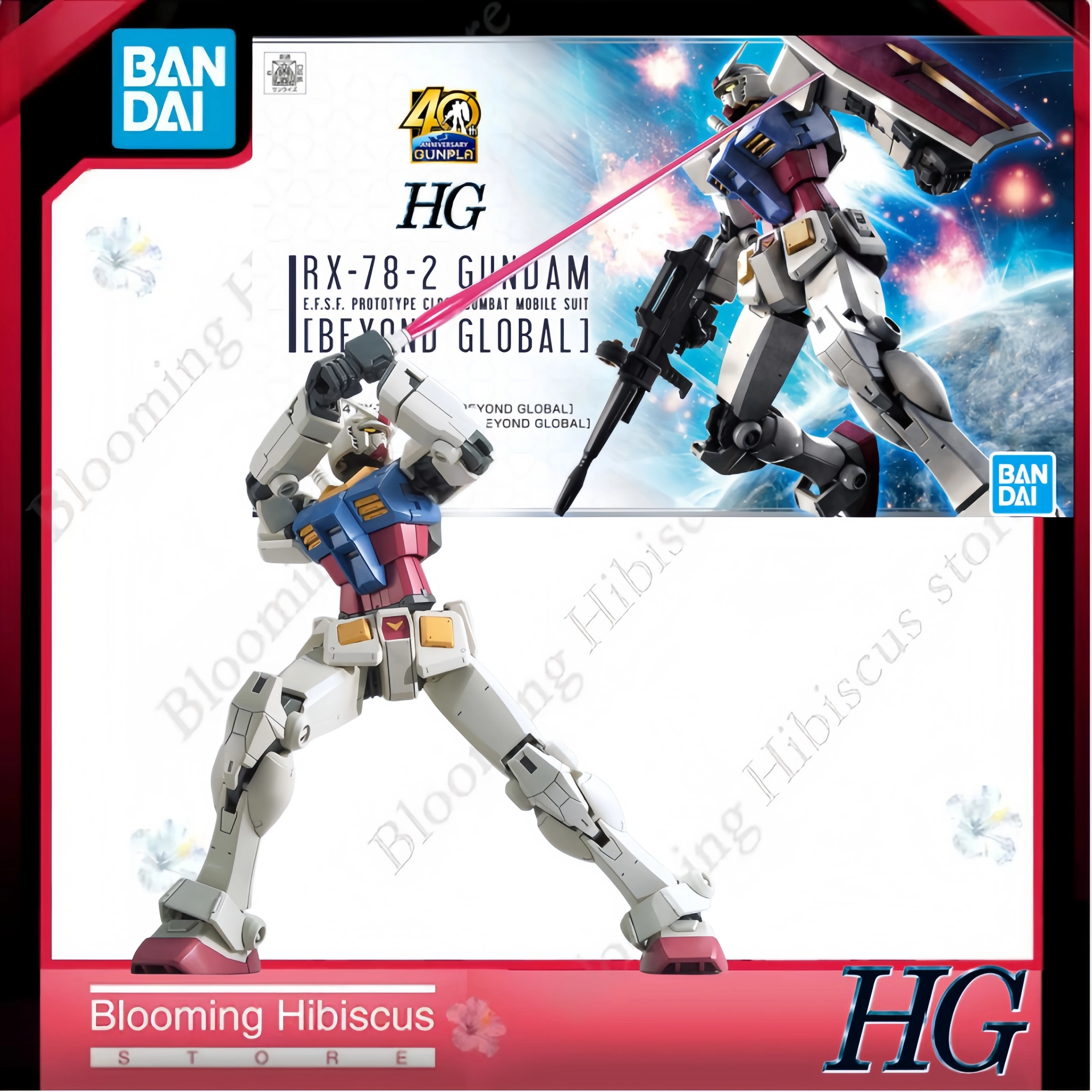 

Bandai HG 1/144 RX-78-2 Gundam Beyond Global 40th Anniversary White Devil Gunpla Assembly Model Kit Action Figure Toy Gift
