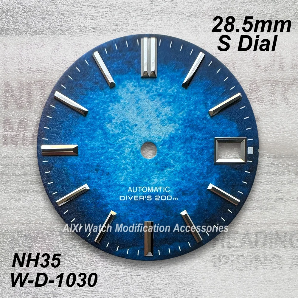 28.5mm logotipo s 3d impresso cor dial caber movimento nh35 acessórios de modificação de relógio de alta qualidade