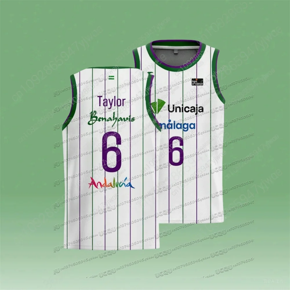 24_25 الوافدين الجدد سترة كرة السلة الإسبانية ملقة جيرسي جودة عالية سرعة تجفيف ممارسة المحملة الرجال التدريب في الهواء الطلق تانك القمم