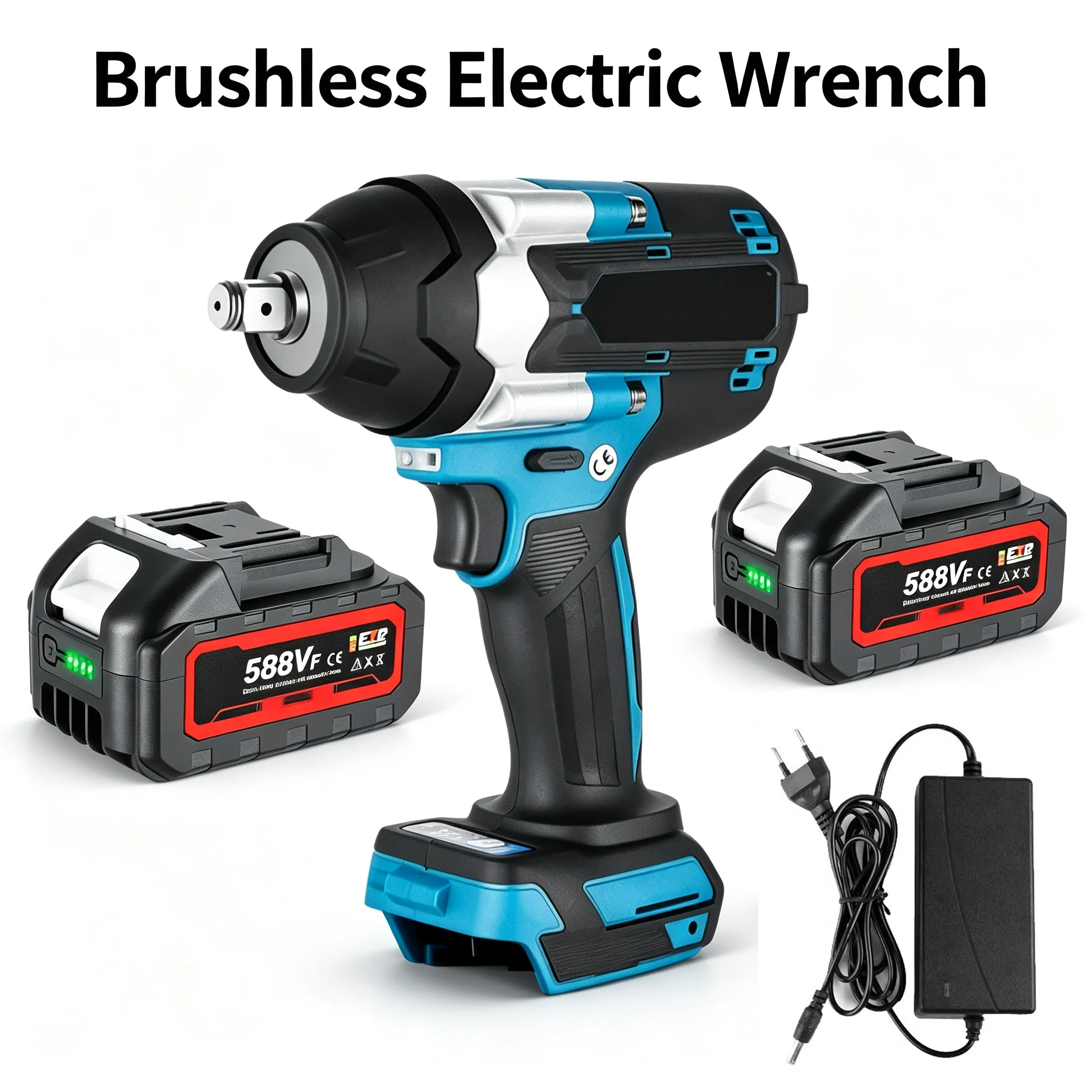 New 1800N.M Brushless Electric Impact Wrench Cordless Electric Wrench 1/2 Inch for Makita 588V Battery Screwdriver Power Tools