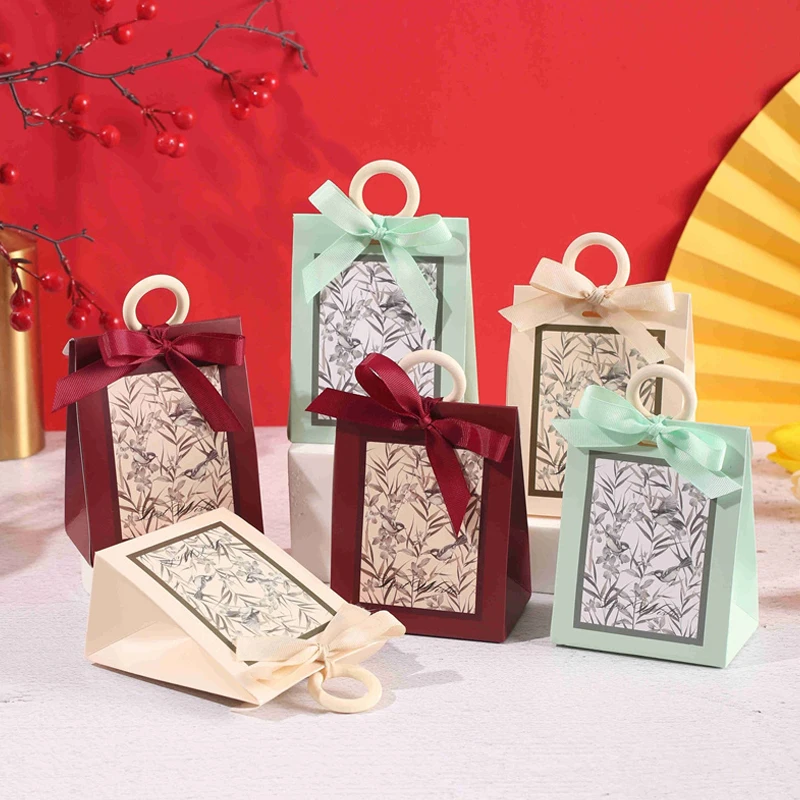 10 Pcs Flower And Bird Vintage French Forest Green Champagne Wine Red Texture Instagram Sugar Box Boxes For Wedding Gifts Box