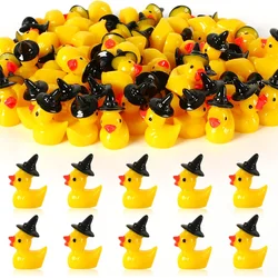 5/10Pcs Mini Resin Witch Duck Miniatures, Cute Animals Figurines for Fairy Garden Micro Moss Landscape DIY Craft Home Decoration