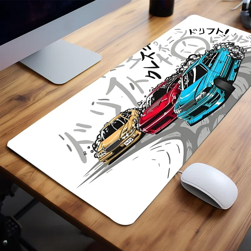 Drifting Cars Mouse Pad XXL Computer HD Desk Mat Rubber Non-Slip Perfect Unique for Friends Teens Girlfriend Boyfriend Workers