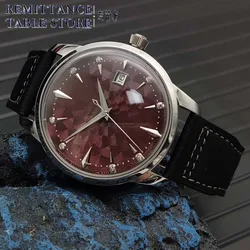 Men's Vintage Automatic Mechanical Watch, Black Leather Strap, 40mm Water Resistant Case, Eight Colours Men's Watch Japan NH35
