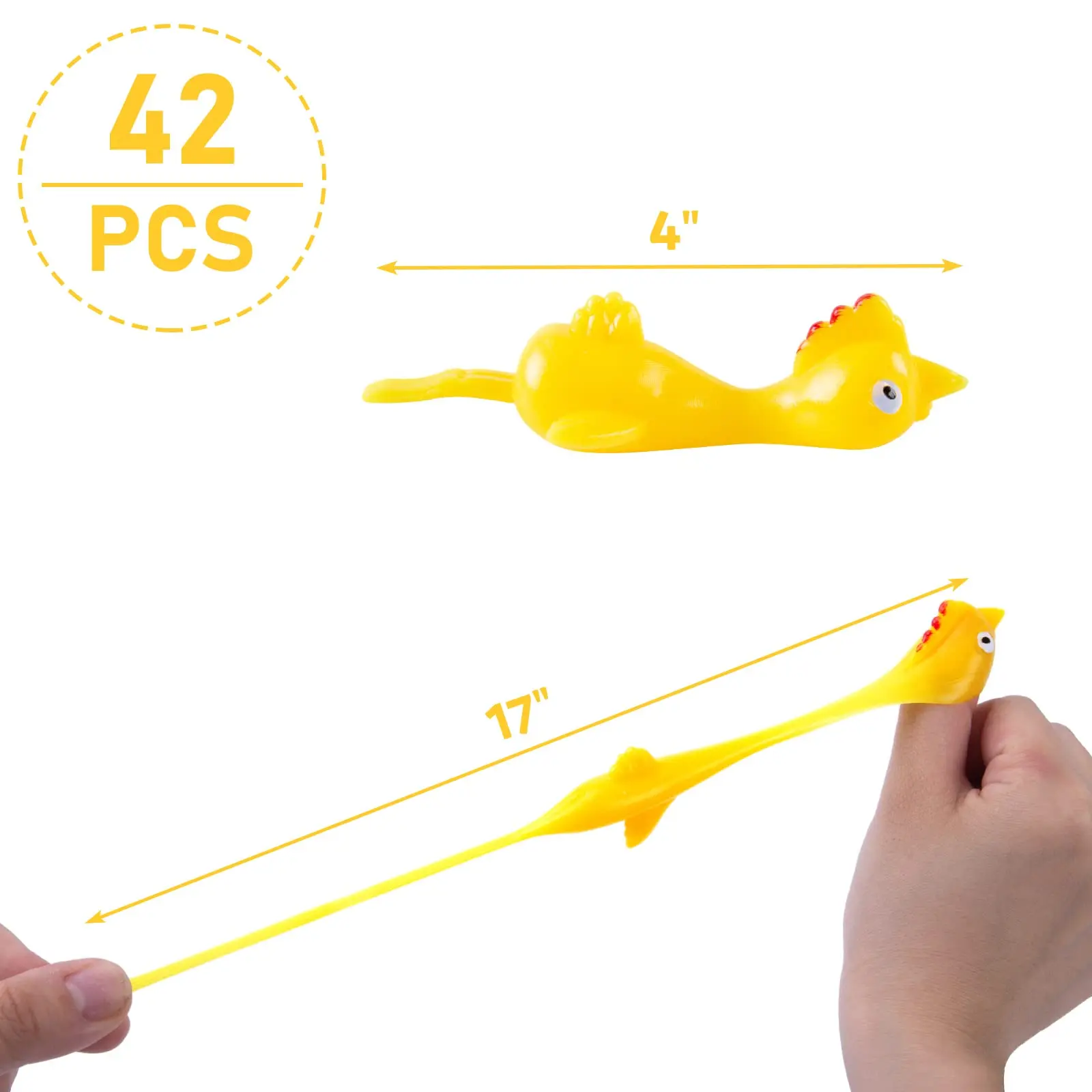 42PCS Flying Chicken Slingshot, Party Favors Treasure Box Toys for Classroom, Flicking Rubber Chickens Funny Gag Gift