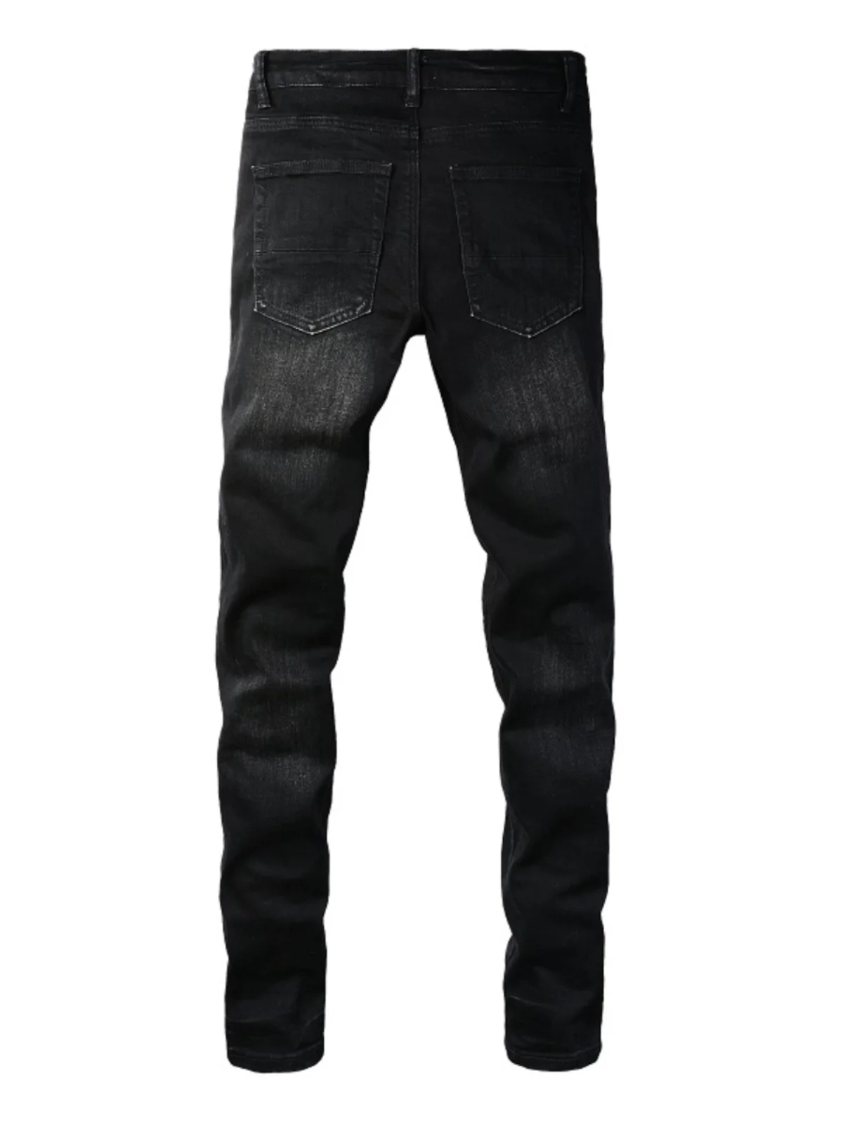 

Bla Slim Fit Elastic Jeans Men's Long Pants Guangzhou Lightweight New American High Street Trendy Brand Personalized Patchwork