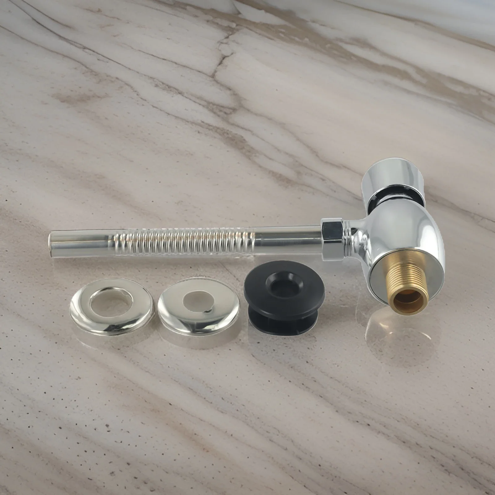Bathrooms Urinal Flush Valve For Public Toilets Alloy Automatic Shutoff Button Type Hardness Large Round Belly