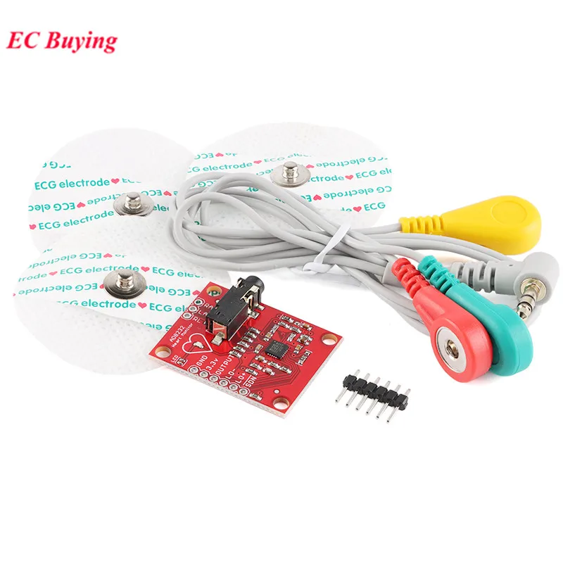 AD8232 EKG Physiologische Messung Puls Herzfrequenzmesser Sensor Modul Kit mit 3 Elektroden Drähte für Arduino R3 – Detail 7