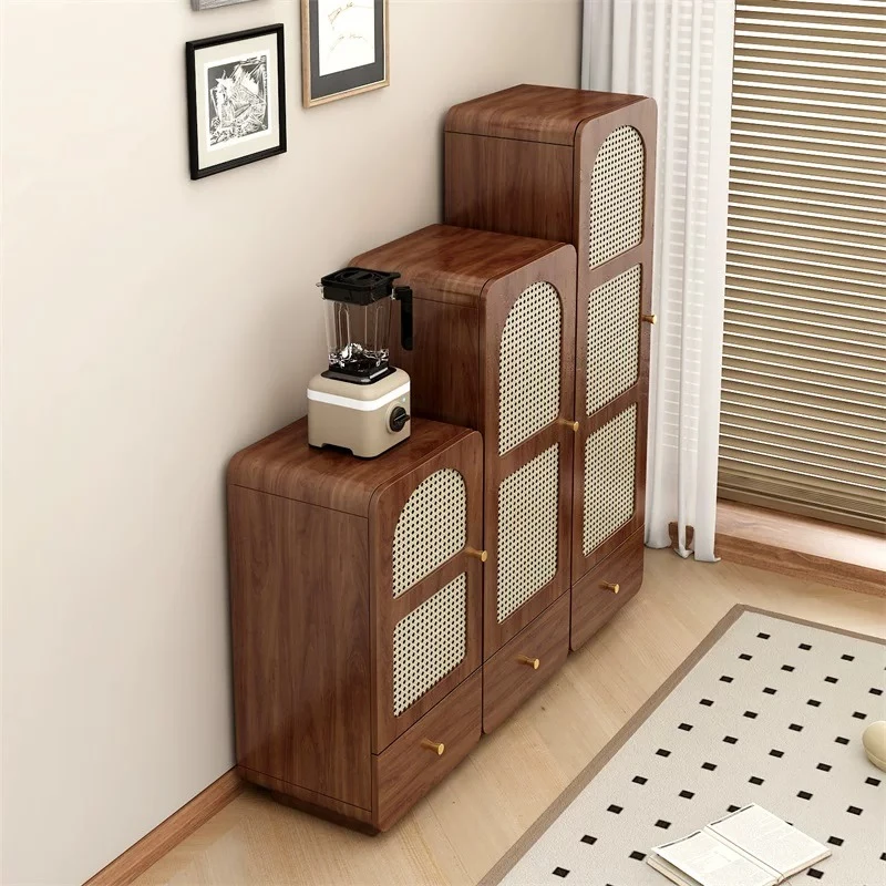 Wooden Beauty Display Cabinet Luxury Decoration Vintage Rattan Living Room Cabinets Bauhaus Modern Vitrinekast Home Furniture