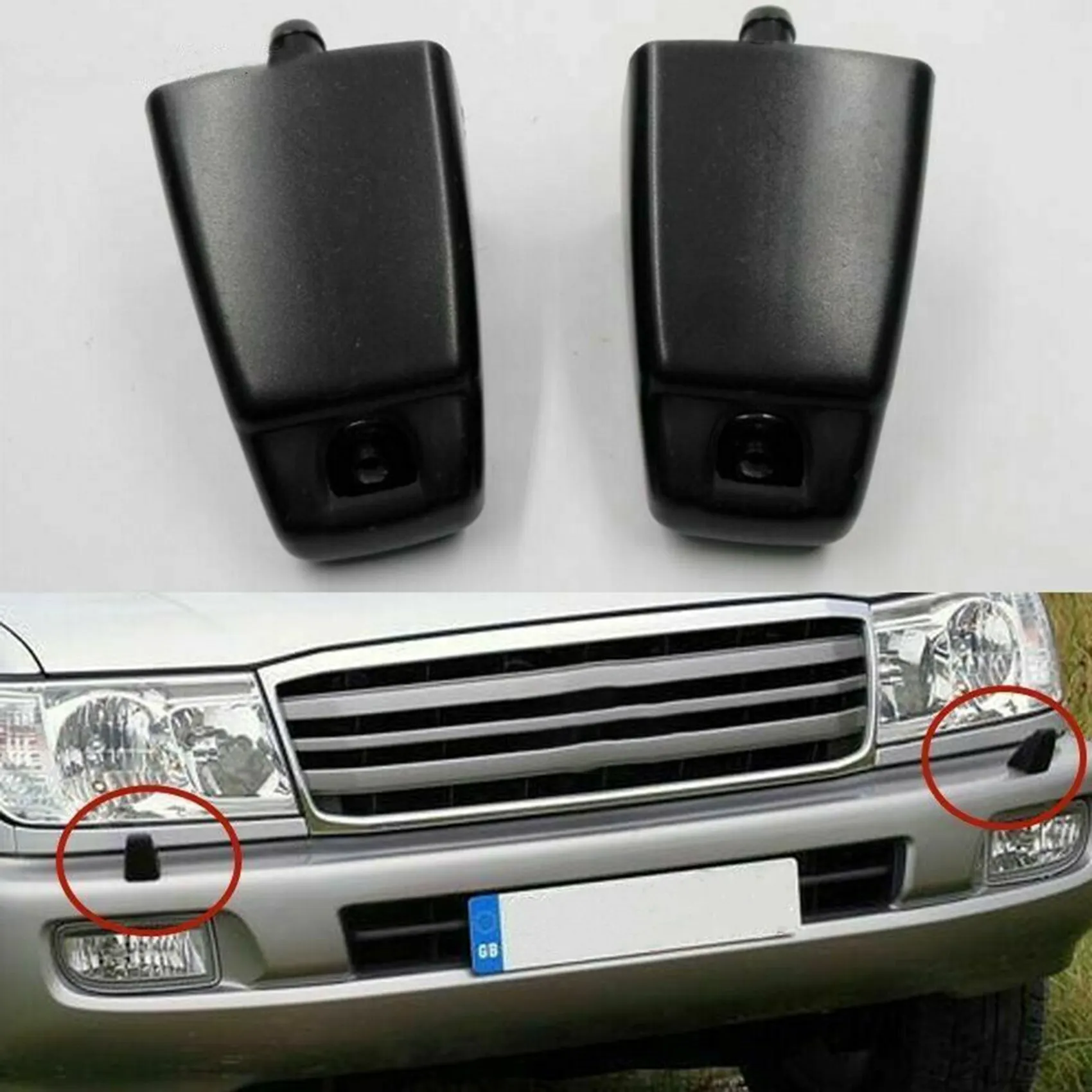 2Pcs/Set Front Side Headlight Washer Nozzle Jet for LAND CRUISER 100 Series/ LX470 1998-2007 85044-60060