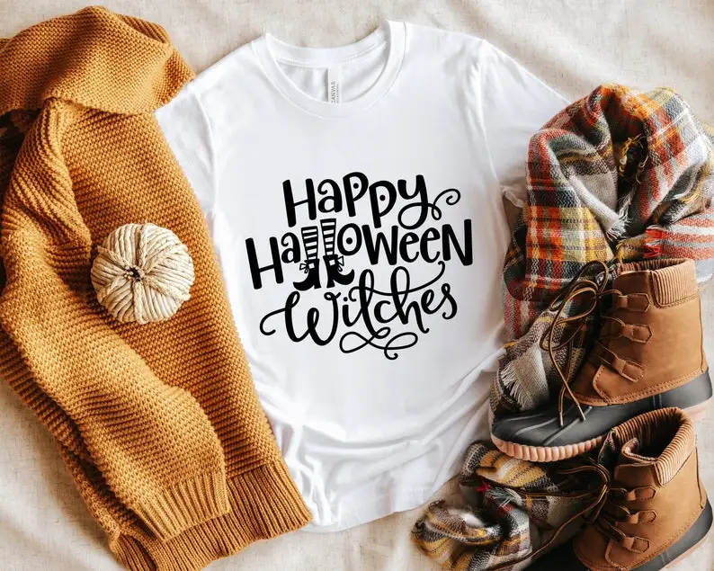 

Happy Halloween Witches Shirt, Happy Witch Holiday Witches Party Witch Short Sleeve Top Tees O Neck 100% cotton Drop Shipping