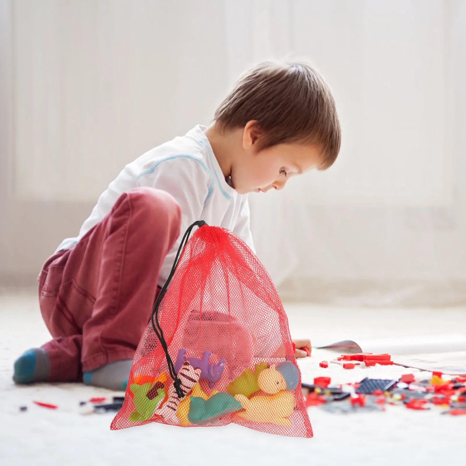 

12 шт. сетчатых мешков для хранения на шнурке, разноцветные, большой вместимости, для путешествий, органайзеры, сетки для белья, для спортивного инвентаря