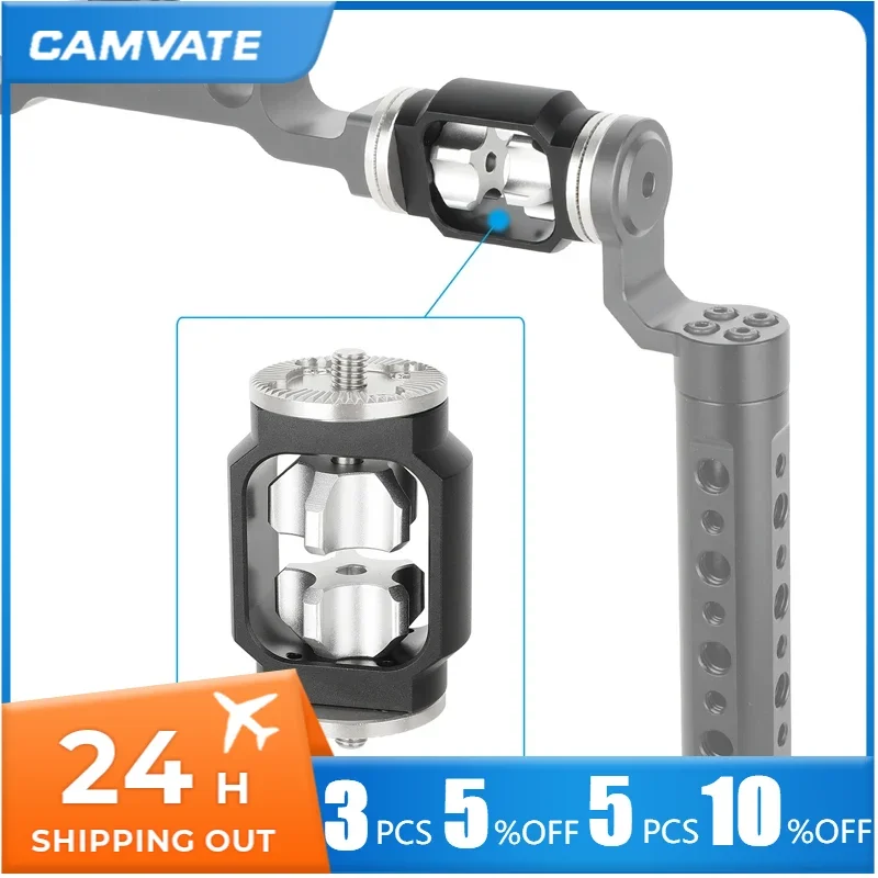 CAMVATE ARRI-Style Rosette Mount Extension Adapter Witj Dual M6 Male Screw Extend Handgrip Arm from Camera Rig Handle Attchment