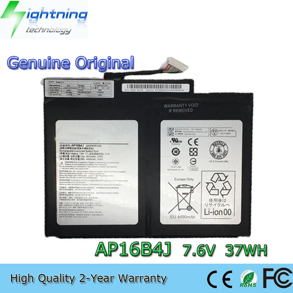 New Genuine Original AP16B4J 7.6V 37Wh Laptop Battery for Acer Switch Alpha 12 SA5-271 SA5-271P SW512-52-513B