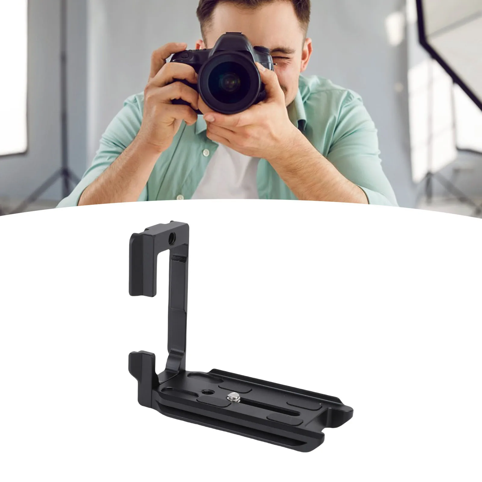 

L Shape Quick Release Plate Fit for R7 Camera Vertical L Bracket Tripod Quick Release Plate with 1/4 Inch Screw Hole