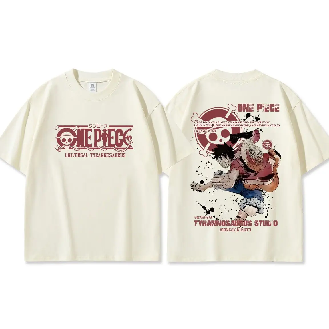 Bandai une pièce Luffy chapeau de paille imprimé mode décontracté hommes ample mode T-shirt imprimé grande taille haut à manches courtes