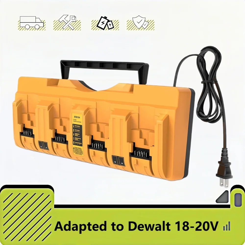 

DCB104 Li-ion Battery Charger 4-Port 3A Current For Dewalt 10.8V 12V 14.4V 18V 20V FlexVolt 20V 60V DCB127 DCB105 DCB118 DCB112