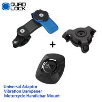QUAD LOCK Motorcycle Phone Mount-Universal Adaptor+Vibration Dampener+Motorcycle Handlebar Mount